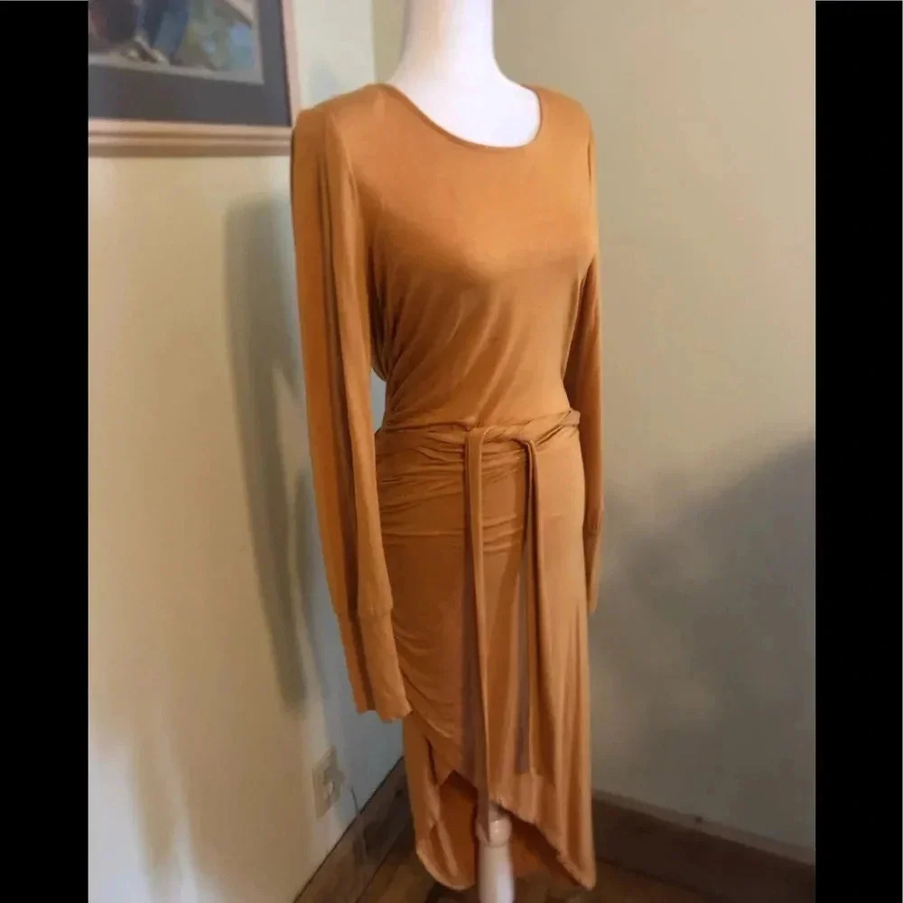 Marigold ruched dress long sleeve ruched new